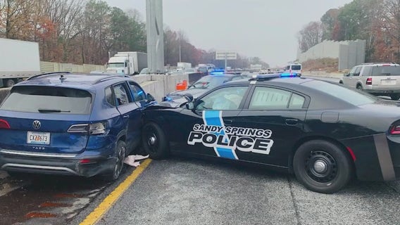 Sandy Springs police use PIT maneuver on fleeing driver on Monday morning