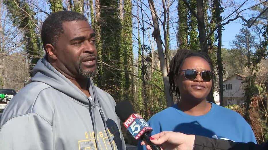 Dedrick Zackery says he was forced to rescue his daughter after a powerful storm tore through their Marietta neighborhood on Dec. 29, 2024.