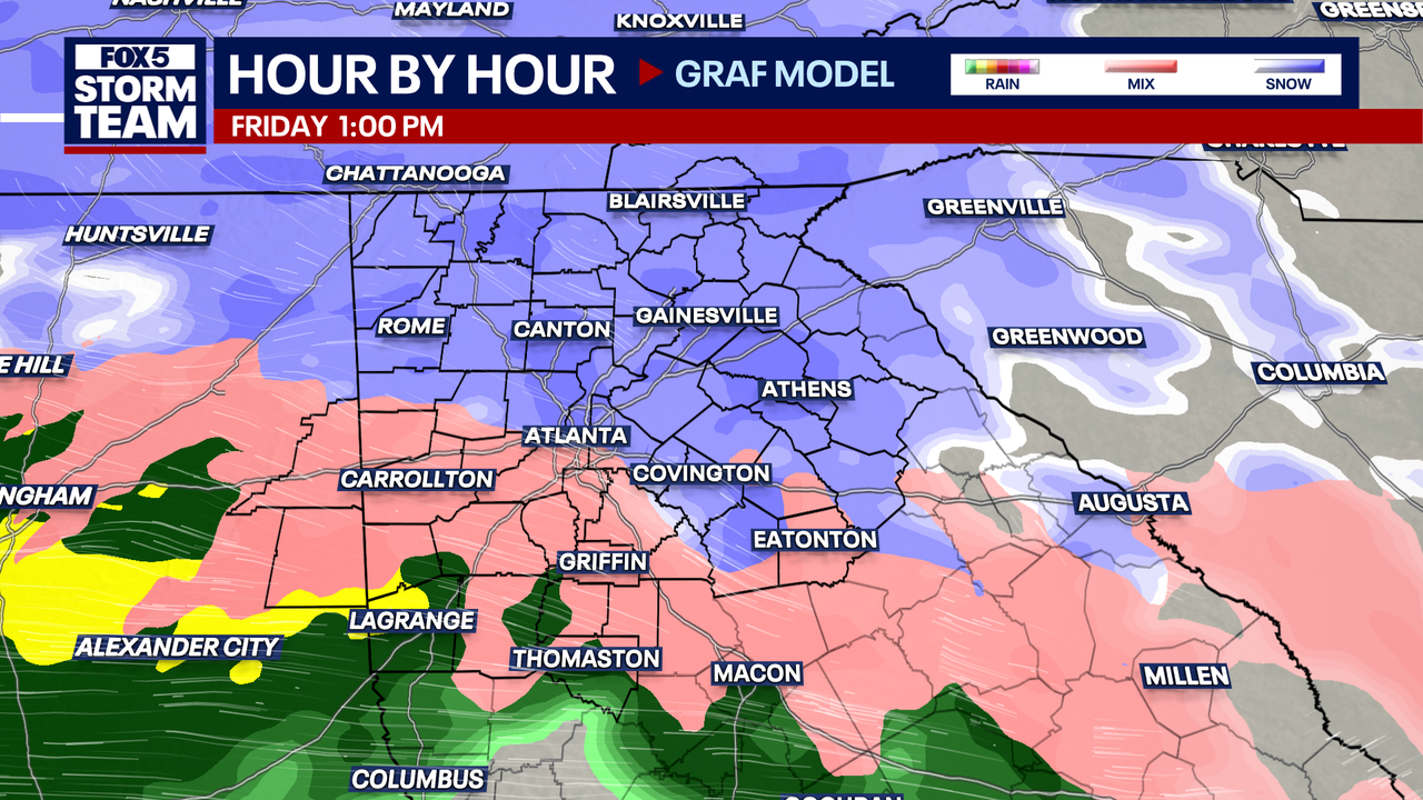 Atlanta Winter Storm Timeline Snow, ice, rain breakdown for North