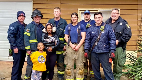 DeKalb firefighters rescue puppy trapped in narrow sewer drain.