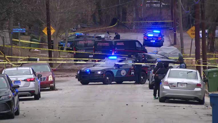 Atlanta police investigate a deadly shooting in the 300 block of Holderness Street SW on Jan. 6, 2025.
