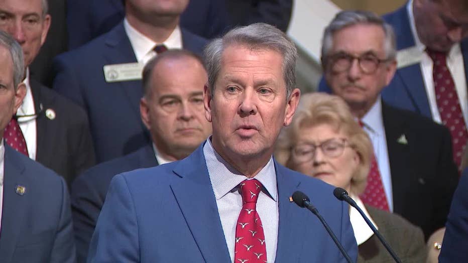 Gov. Brian Kemp unveils his health care plan during a press conference at the Georgia Capitol on Jan. 15, 2025.