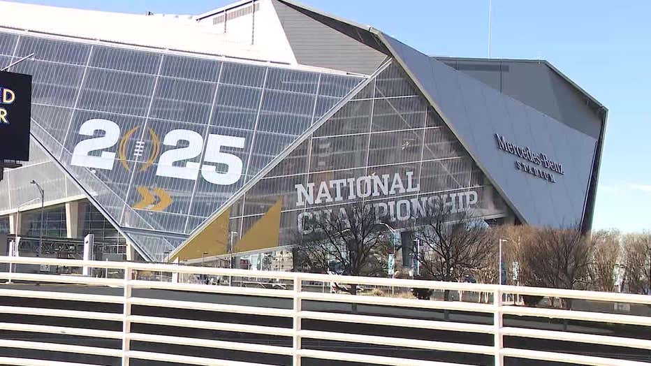 The College Football Playoff Championship game takes place at Mercedes-Benz Stadium in downtown Atlanta on Jan. 20, 2025.