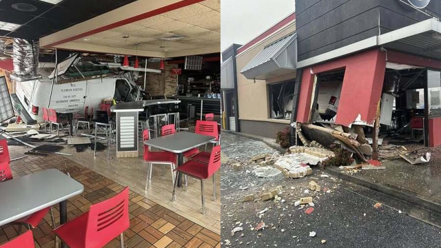 Van crashes in Burger King in northeast Georgia