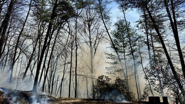 Twin wildfires burn in White County amid Red Flag Warning