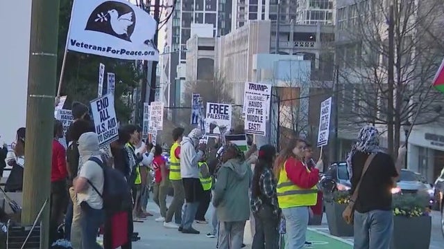 Protesters rally at Israeli consulate in Atlanta to support Palestinians