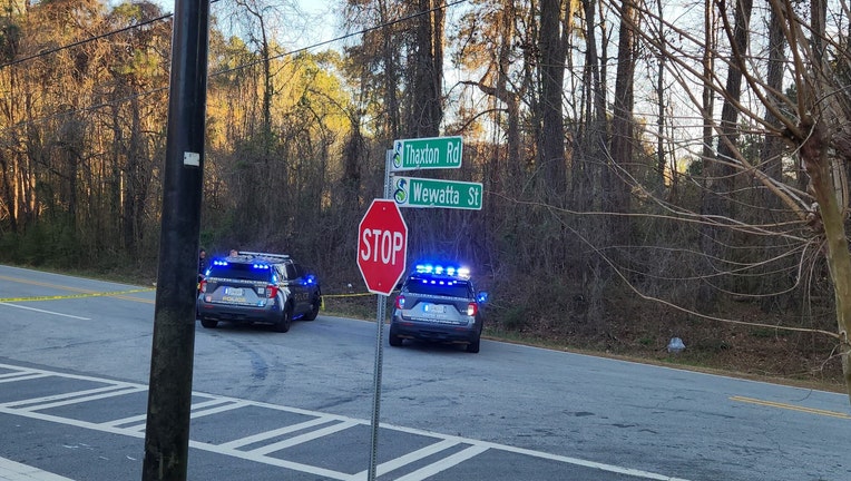 South Fulton police block Thaxton Road due to a SWAT standoff on March 21, 2025.