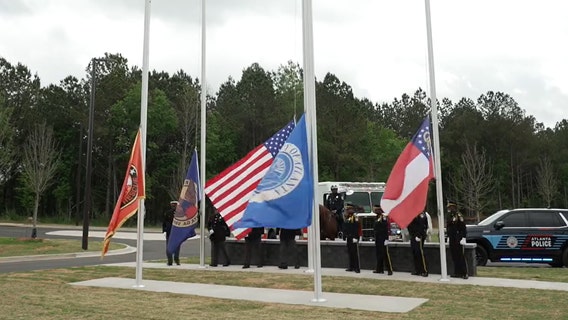 Flag-raising ceremony at the Atlanta Public Safety Training Center