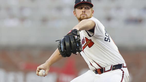 Schwellenbach fans 10 and gives up only 2 hits as Braves top Marlins 10-0 for long-awaited first win