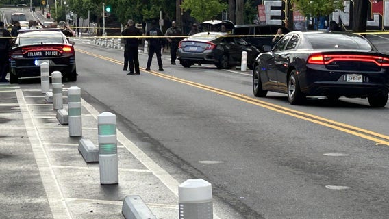 Fulton County deputy shot in downtown Atlanta drive-by; shooter on the run