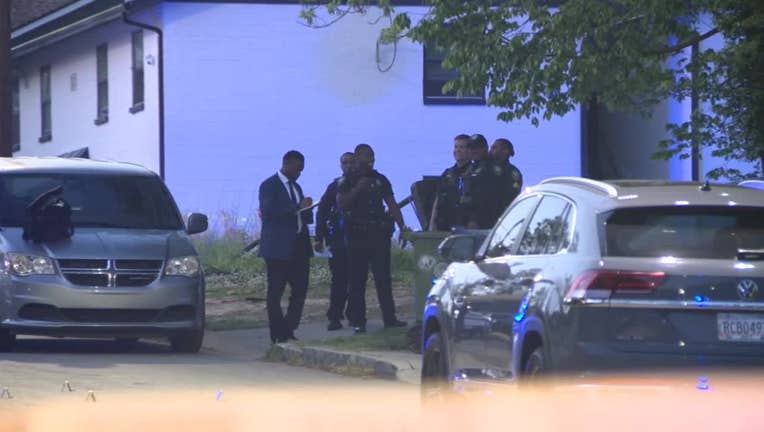 Police investigate a deadly shooting at an apartment building along Sunset Avenue in northwest Atlanta on April 16, 2025.