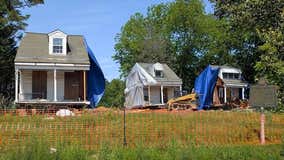 Historic McAfee House split in two, ready for its move to Cherokee County