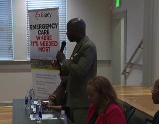 Grady Health and Union City officials held a meeting on plans to build a new freestanding emergency department in Union City on May 8, 2025.