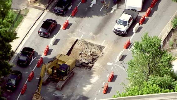 Repairs continue on sinkhole in downtown Atlanta, lanes remain closed