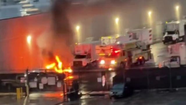 Video: Vehicle on fire near Atlanta airport