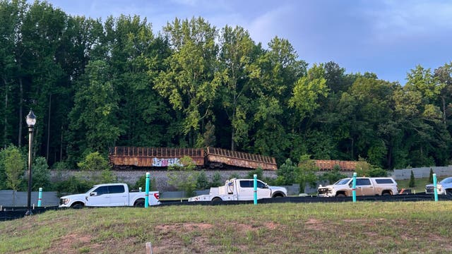 Train derails in Smyrna neighborhood, cleanup underway