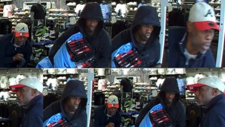 The Henry County Police Department released this image showing two people wanted in connection to a shoplifting incident at Hibbet Sports on May 3, 2025.