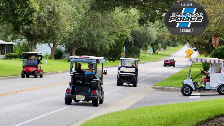 The Sandy Springs Police Department posted this photo to Facebook discussing the need to keep golf carts off public roadways.