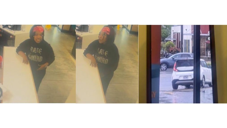 Police are searching for this woman in connection to an assault at 861 Virginia Avenue in Hapeville on April 6, 2025.
