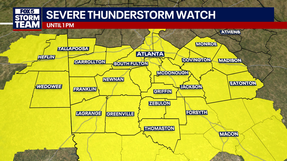 Severe thunderstorm watch for Georgia counties