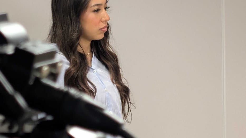 Ximena Arias-Cristobal, 19, speaks to members of the press about her immigration plight during a press conference in Dalton on May 27, 2025.