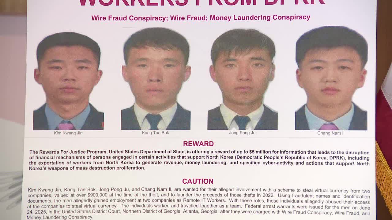 North Korean nationals wanted in cryptocurrency embezzlement scheme; $5M reward