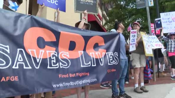 Protest against CDC vaccine committee firings held at Atlanta headquarters