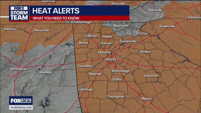 Weather alert: Heat Advisory issued for multiple counties in North Georgia