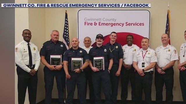 Gwinnett firefighters honored for rescuing man trapped in house fire