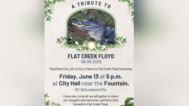 Tribute to famous Peachtree City alligator, Flat Creek Floyd