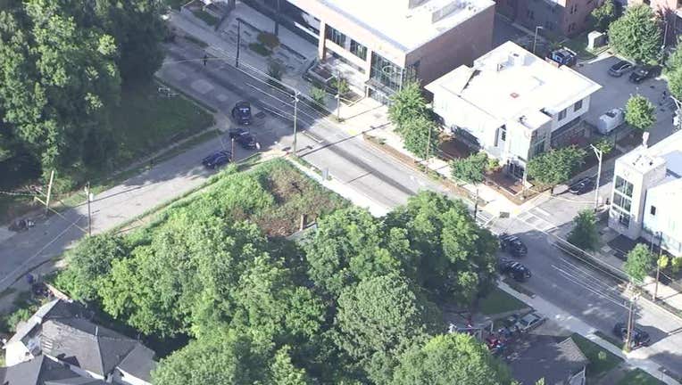 Police investigate a deadly shooting along Joseph E. Lowery Blvd. NW at Rock Street in Atlanta on June 16, 2025.
