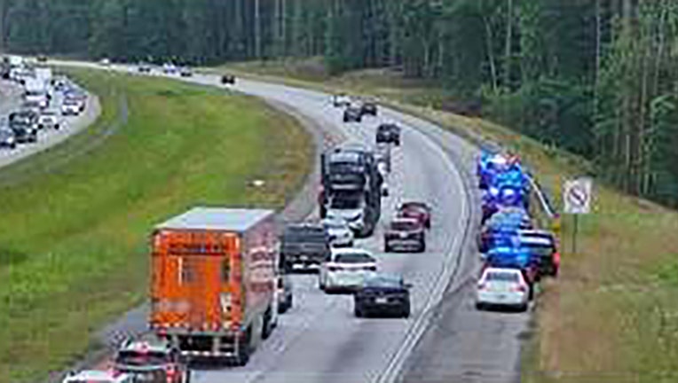 The end of a high-speed chase along I-20 in Haralson County on June 5, 2025.