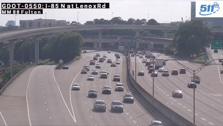 Georgia Department of Transportation workers shut down the on ramp from Buford Highway onto I-85 NB for an inspection on June 6, 2025.
