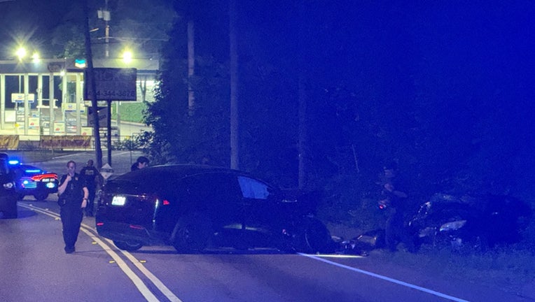 Atlanta police investigate a crash involving three vehicles in the 4400 block of Campbellton Road on June 4, 2025.