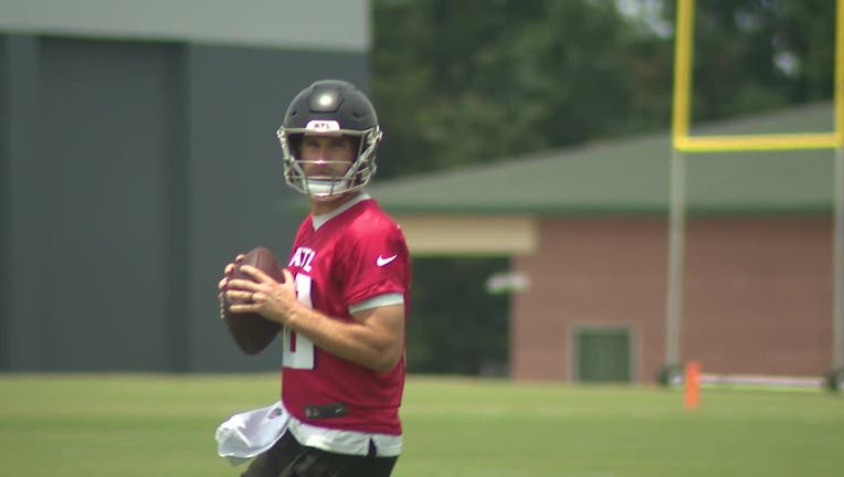 Atlanta Falcons quarterback Kirk Cousins reports for minicamp practice at Flowery Branch on June 10, 2025.