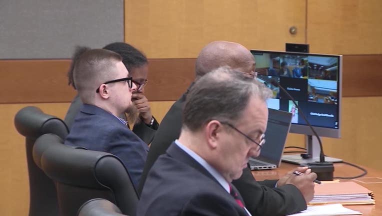 Robert Aaron Long, the man accused of opening fire in multiple Atlanta-area spas in 2021, appears in a Fulton County courtroom on June 3, 2025.