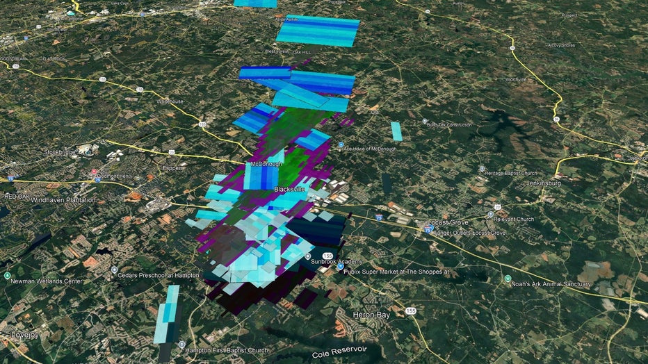 NASA released this image showing a composite of five different radar sources of the space debris from a meteor on June 26, 2025.