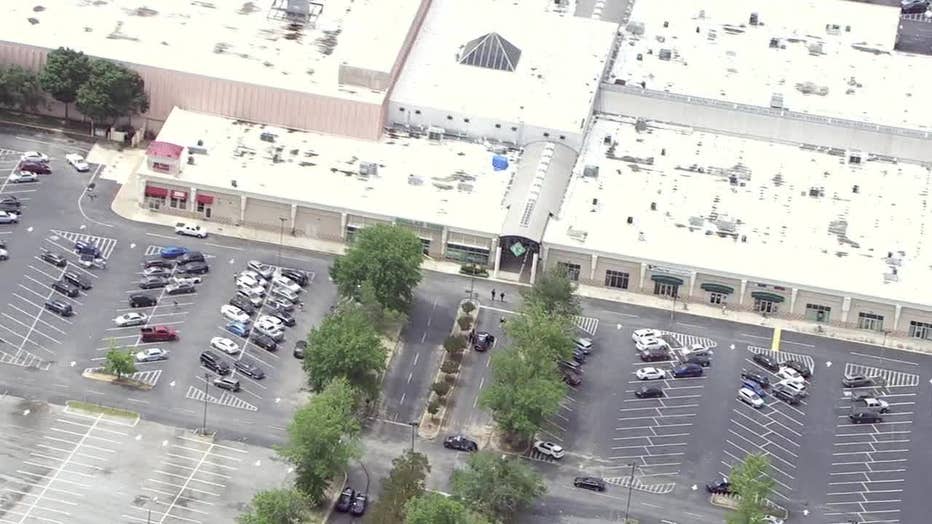 Atlanta police investigate a double shooting in the parking lot of Greenbriar Mall in southwest Atlanta on June 5, 2025.
