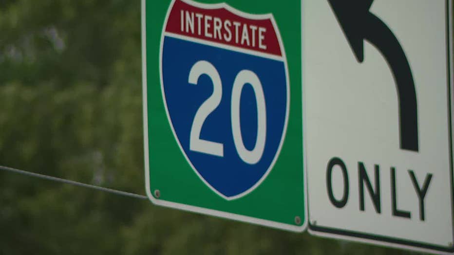 DeKalb County police investigate a double shooting along I-20 at Glenwood Drive on June 9, 2025.