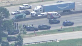 Police chase ends on I-285 after person allegedly points gun at officers