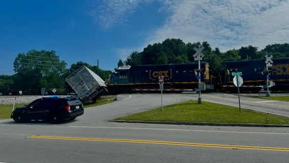 Train hits semi-truck in Conyers; road prohibited tractor-trailers