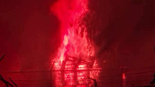 Crews battle overnight pallet fire outside SE Atlanta business