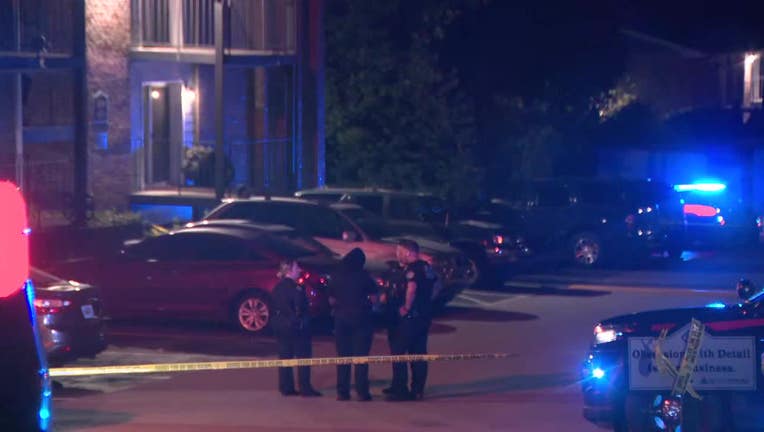 Police are investigating a double shooting along Bent Creek Way SW in Atlanta on July 10, 2025.