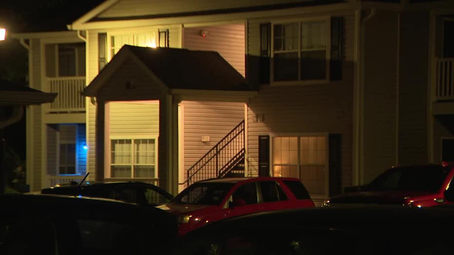 Police investigate the death of an infant at the Mayfair at Carrollton apartments located at 318 Columbia Drive in Carrollton on July 30, 2025.