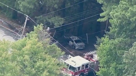 Georgia State Patrol car catches fire during pursuit in Atlanta