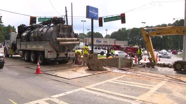 Water restored after major water main break on Clairmont Road