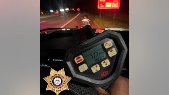 Motorcyclist clocked at 127mph in Forsyth County