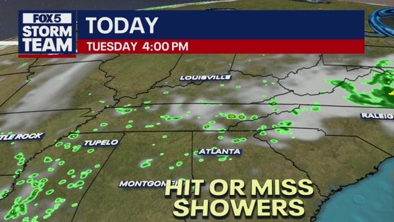 Metro Atlanta Weather: Spotty showers possible on Tuesday