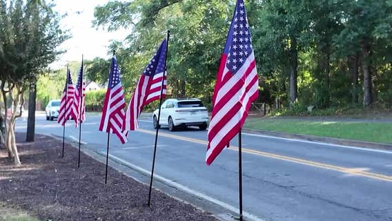 Flags stolen again outside Cobb County business ahead of 9/11 remembrance