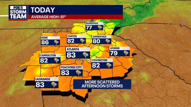 Metro Atlanta Weather: Humid Saturday with storms possible